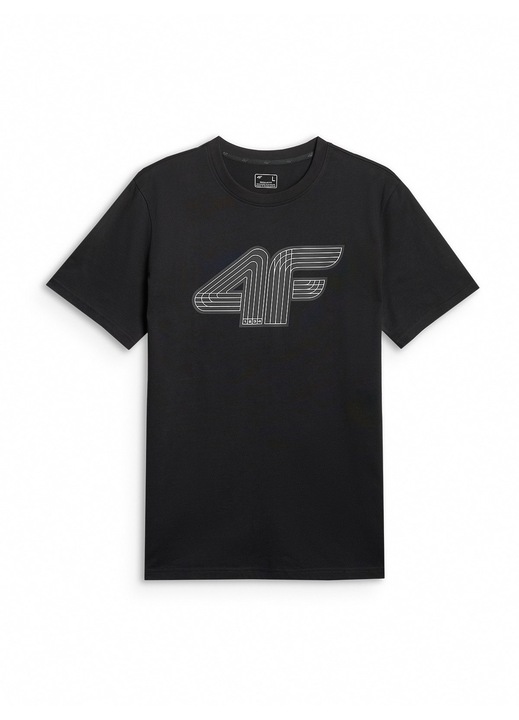 Férfi póló 4F, regular, pamut, fekete