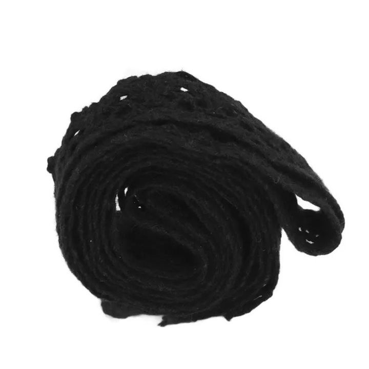 Banda dantela bumbac negru 20 yards moale decorativ