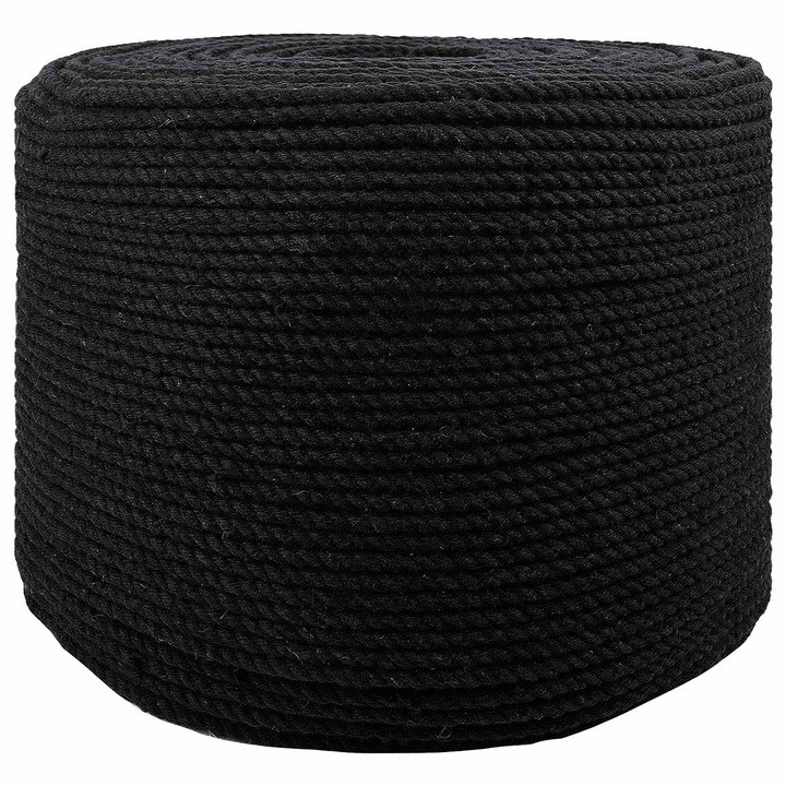 VidaXL Kötél Fekete 0, 6 x 0, 6 x 2500 cm Pamut 42011799