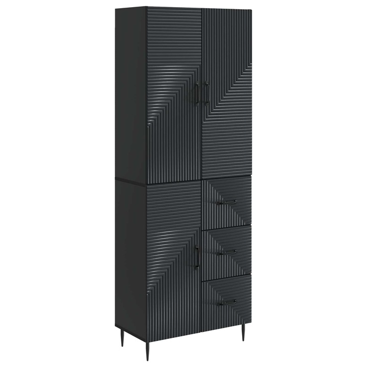 Set de Dulapuri 2 pcs vidaXL, Negru 66 x 34, 5 x 89, 5 cm Lemn prelucrat