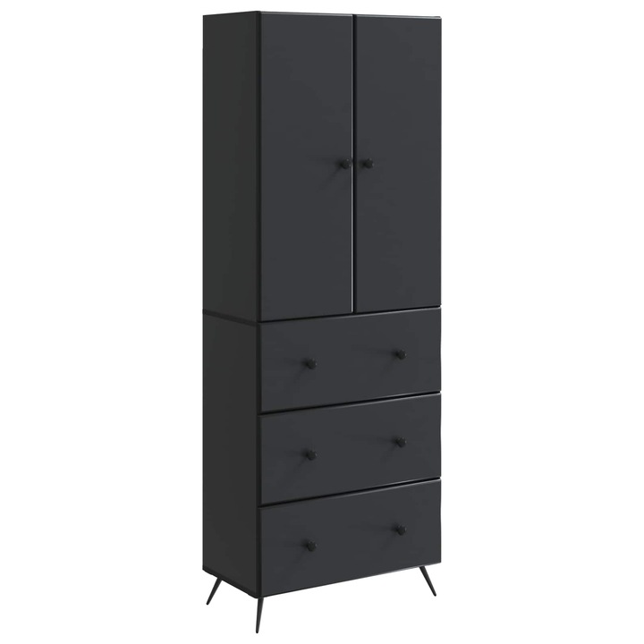Set de Dulapuri 2 pcs vidaXL, Negru 66 x 34, 5 x 90 cm Lemn prelucrat