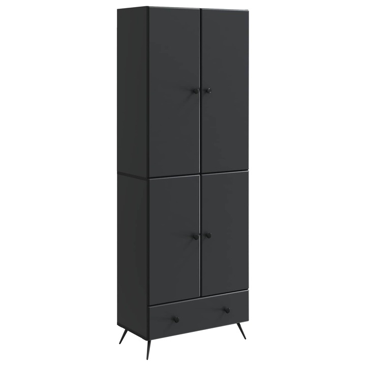 Set de Dulapuri 2 pcs vidaXL, Negru Lemn prelucrat