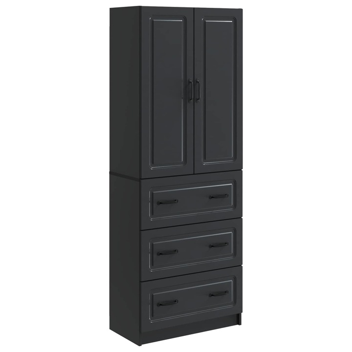 Set de Dulapuri 2 pcs vidaXL, Negru 66 x 34, 5 x 87 cm Lemn prelucrat