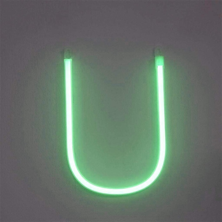 Litere LED Neon, Verde, 1 buc, 30x20cm, Alimentare USB si Baterie