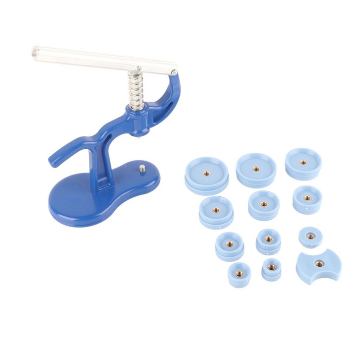 Set scule presare ceas 12 matrite aliaj durabil maner antiderapant 18x50mm