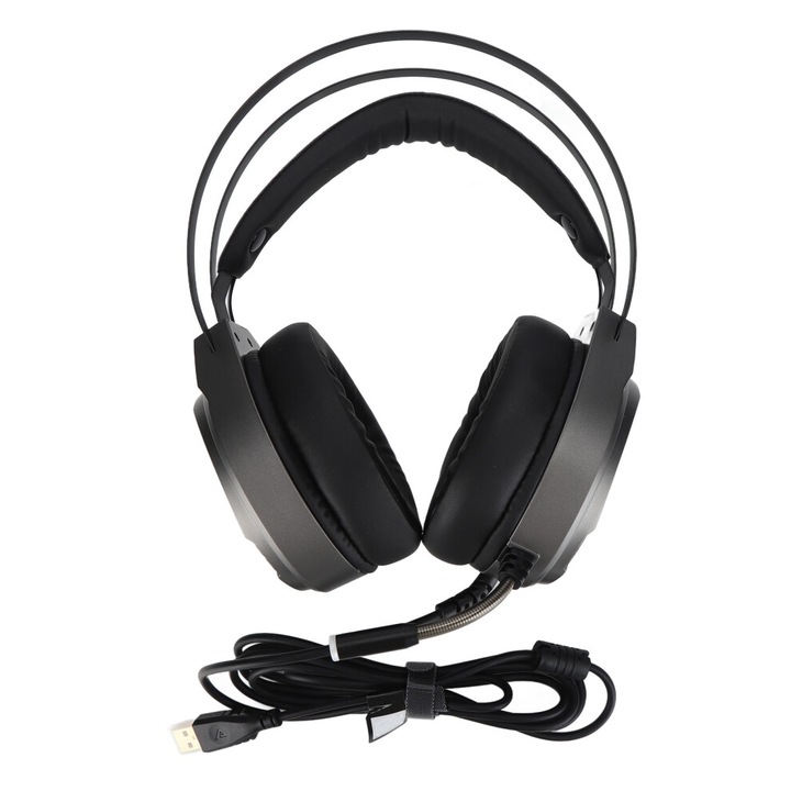 Gaming fejhallgató, kényelmes kialakítás, zajszűrős mikrofon, RGB, univerzális