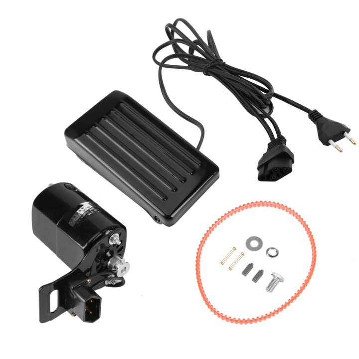 Motor masina de cusut cu pedala piciorului si suport L, cuplu ridicat, rotatie inversa