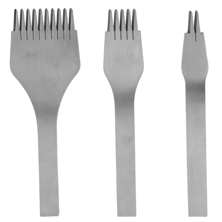 Dalti pentru piele, ciocan profesional, maner neted, dintat rombic, 15cm
