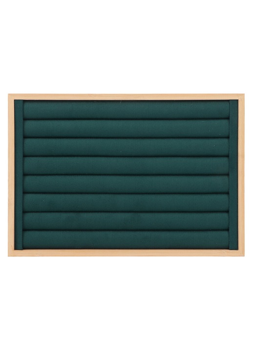 Gyűrűtámasz Ékszerrendező Természetes Bambusz Keret Mikroszálas Bélés 30x20x5cm