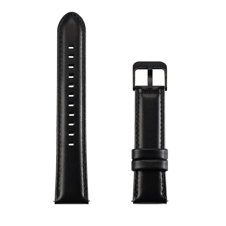 Curea ceas piele clasica 20mm 22mm negru