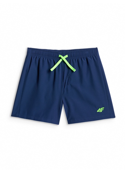 Pantaloni scurti de plaja 4F pentru baieti, bleumarin, uscare rapida, slip interior din plasa, 146-152 CM