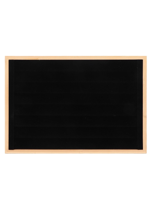 Gyűrűtámasz Ékszerrendező Természetes Bambusz Keret Mikroszálas Bélés 30x20x5cm