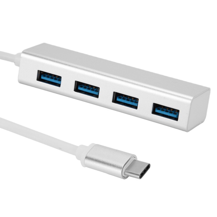 USB SuperSpeed hordozható hub, többportos adapter, alumínium, ultra vékony