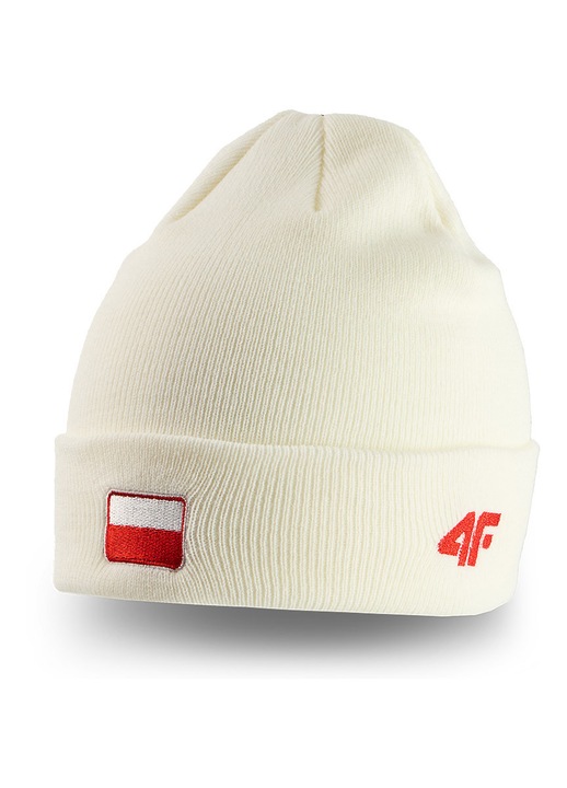 4F fehér unisex beanie sapka, univerzális