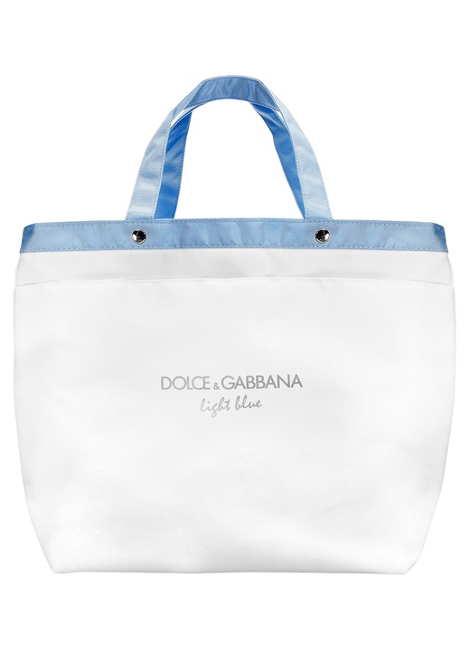 Dolce & Gabbana, Light Blue, Poliészter, Textil takarók, Nagy táska, Fehér és kék, Női, *Ingyenes promóció*
