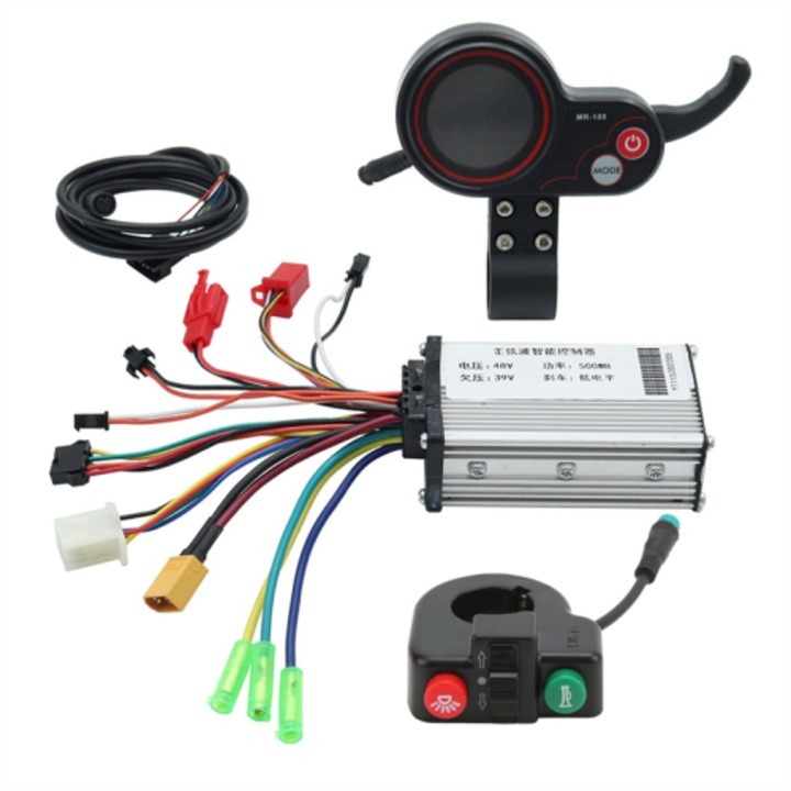 Controler 48V 500W cu afisaj LCD, argintiu-negru, compact