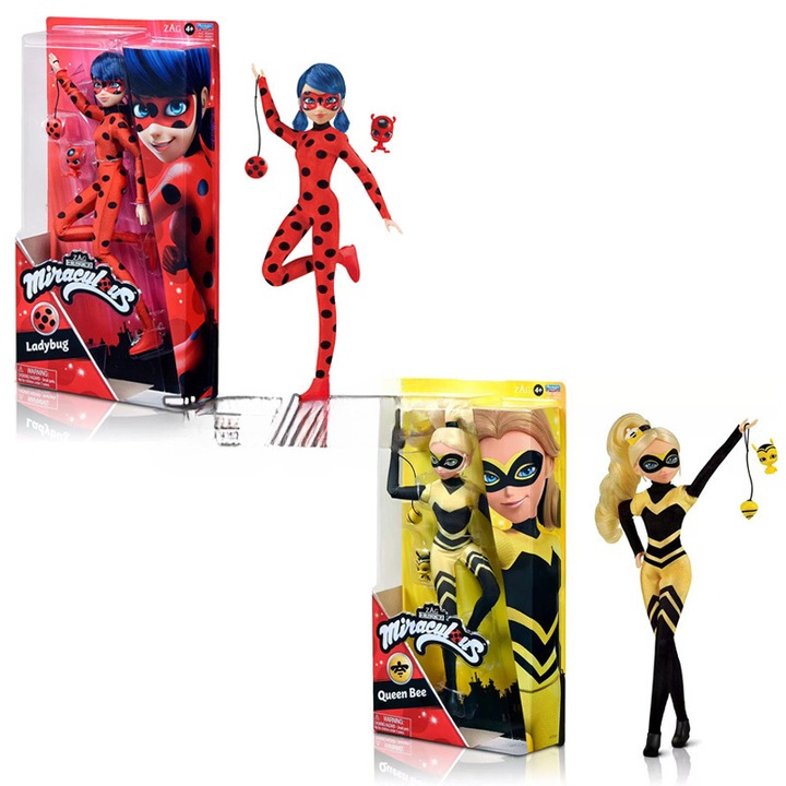 Фигурка Miracle Girl, Ladybug и Queen Bee, 28см, многоцветна