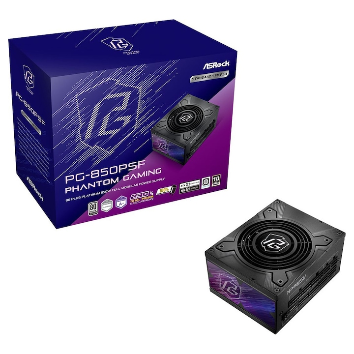 ASRock 850W 80+ Platinum Phantom Gaming PG-850PSF, 308976, Sursa de alimentare