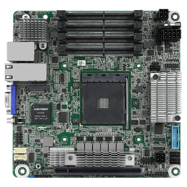 Дънна платка Asrock X570D4I-2T mini ITX, AMD X570, 4x SO-DIMM, черна, 17x28.5x17см