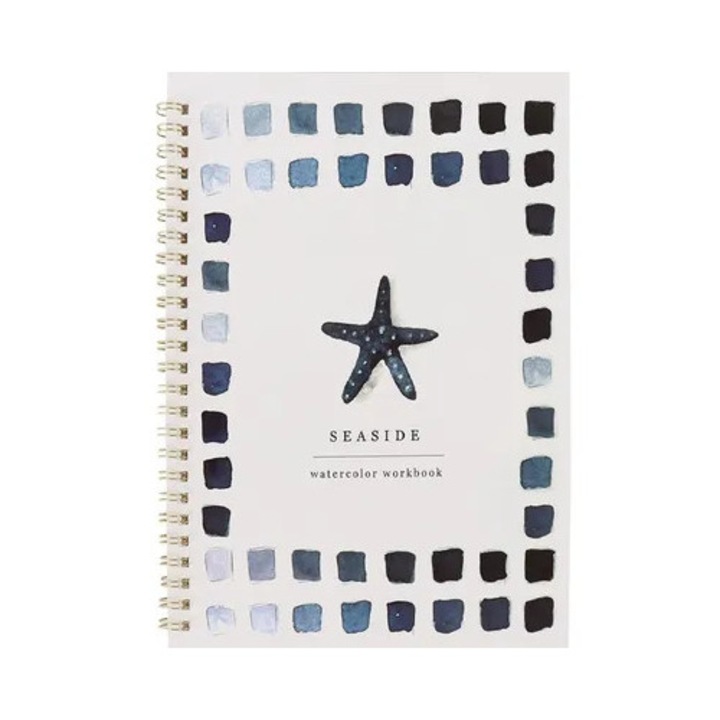 Carte de colorat acuarela, 12 peisaje natura, spiralata, hartie 120g/m², format plat