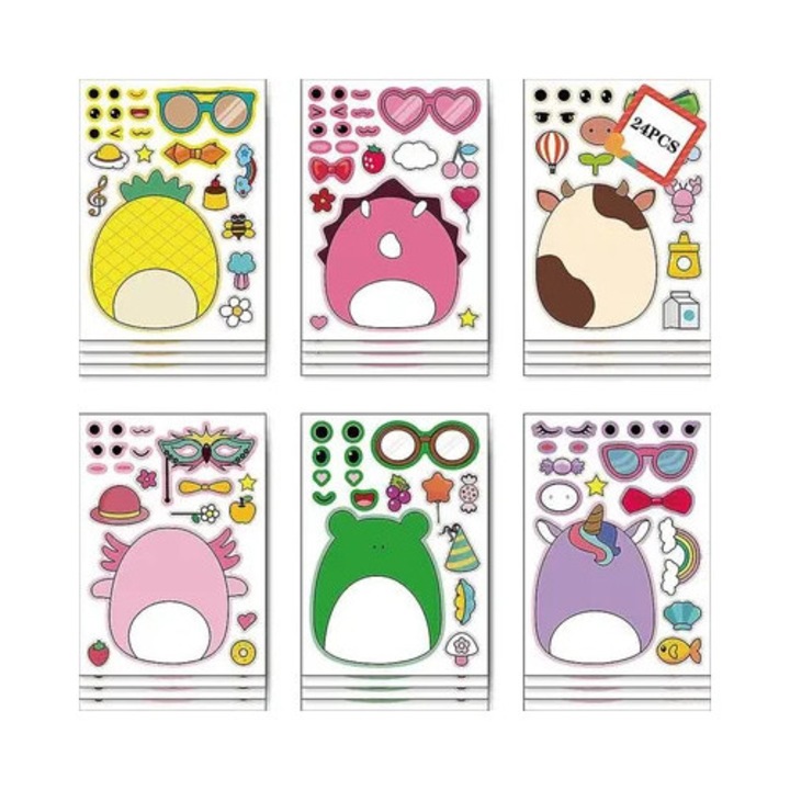 Set creativ 24 stickere fata desen animat multicolor
