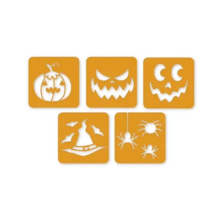 Set 5 sabloane Halloween 15x15cm multicolor