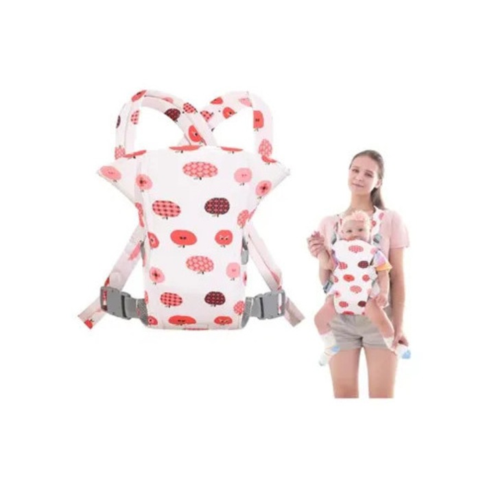 Állítható babahordozó, széles párnázott pántok, légáteresztő, 0-15 kg