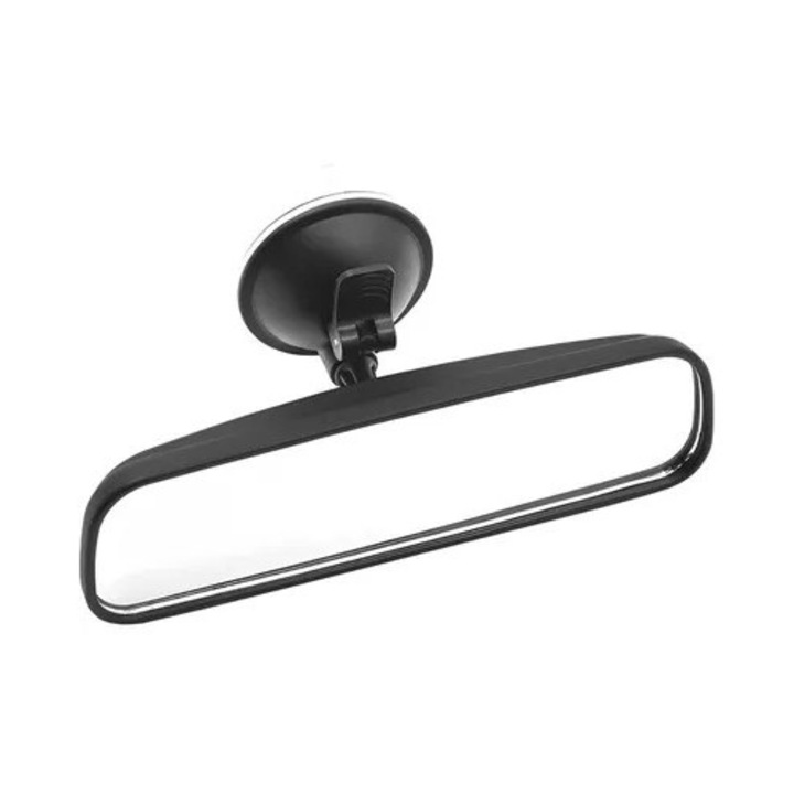 Oglinda interior auto universala 20x6cm neagra reglabila cu ventuza