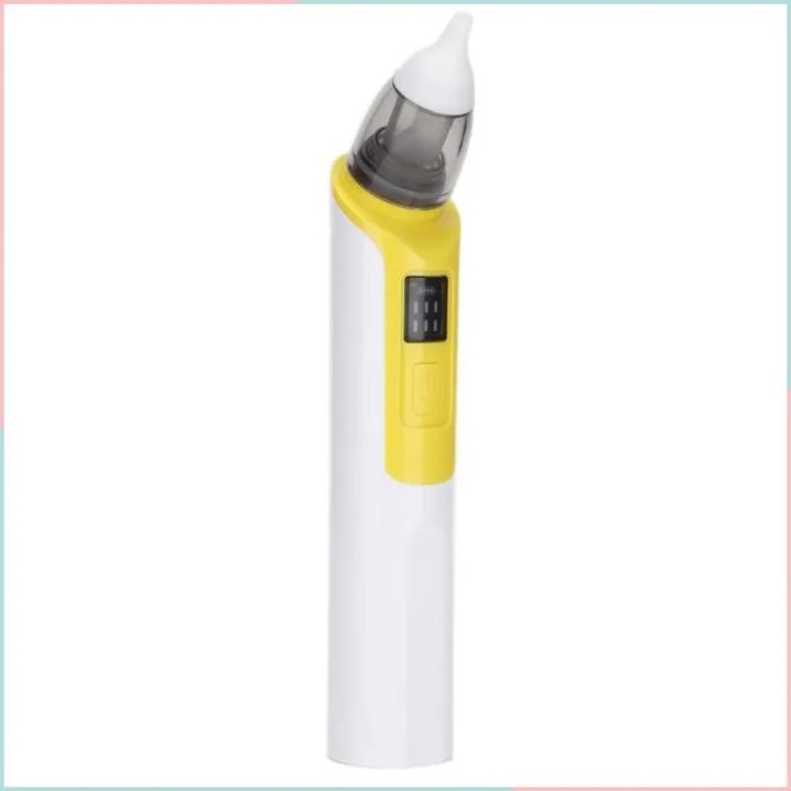 Aspirator nazal bebelusi, silicon mobil, galben, rezistent la apa