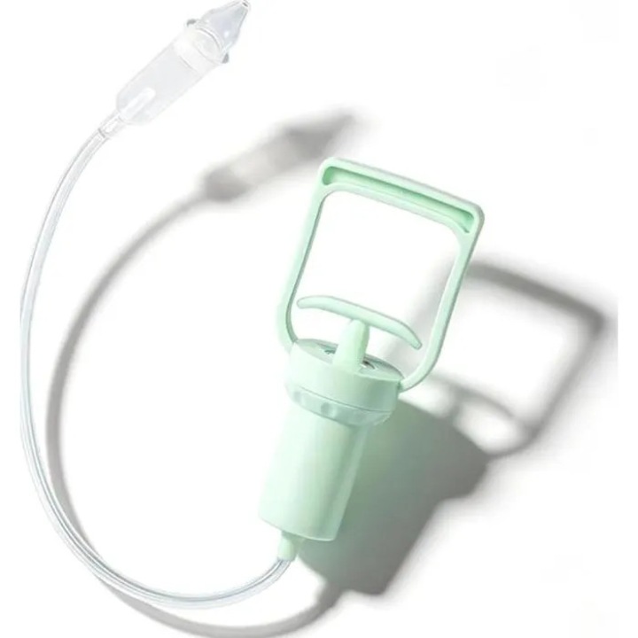 Aspirator nazal manual portabil pentru copii, eficient, alb/verde