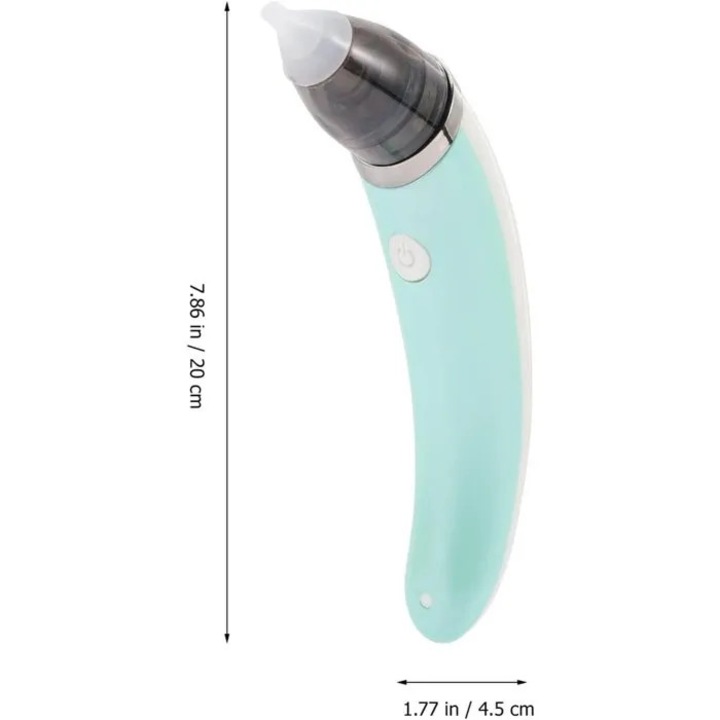 Aspirator nazal electric, 2 varfuri, 5 niveluri putere, albastru/alb