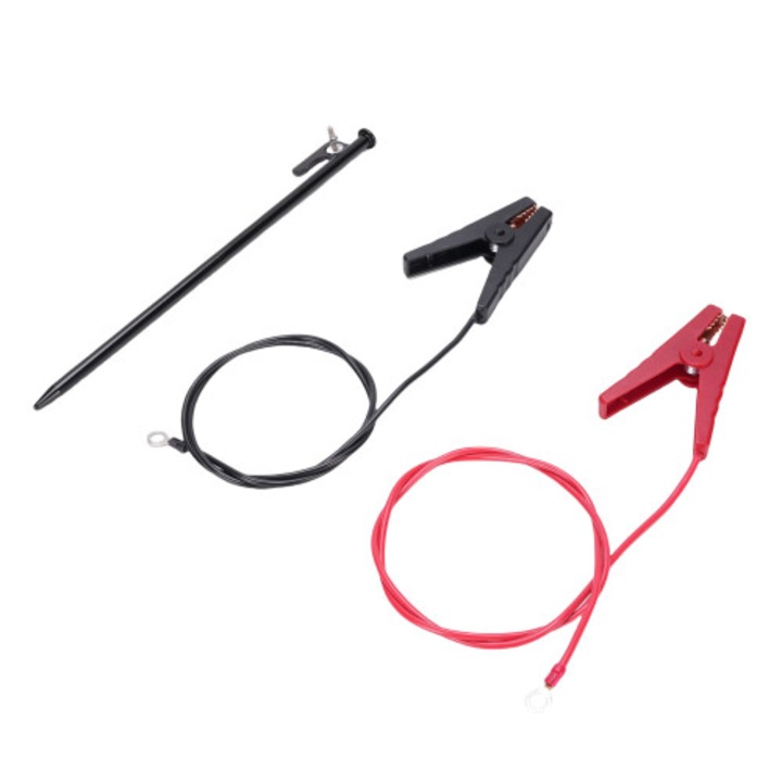 Tija impamantare gard electric, 30cm, otel, rosu/negru