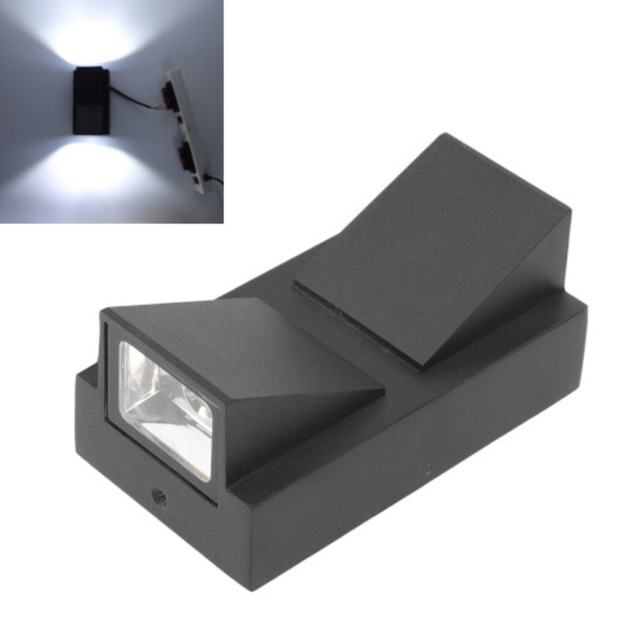 LED аплик за стена 12W, двоен, бял, 14.4x8x6.5cm, водоустойчив