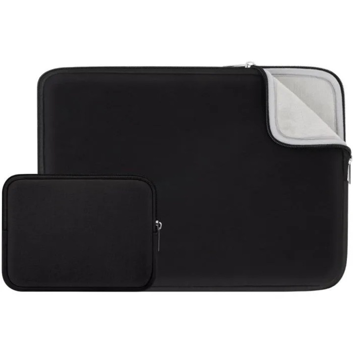 Laptop tok 13.3-14 hüvelyk, fekete, 34.5x25.5x2.5 cm, poliészter, puha bélés