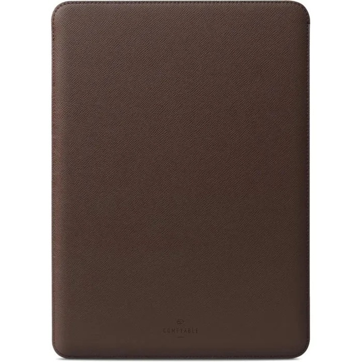Husa laptop 14 inch, piele ecologica maro, 35x24x0.8cm