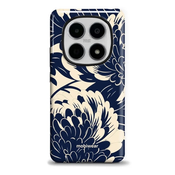 Mobiwear Elite Pro tok Xiaomi Redmi Note 15 5G kék virágok
