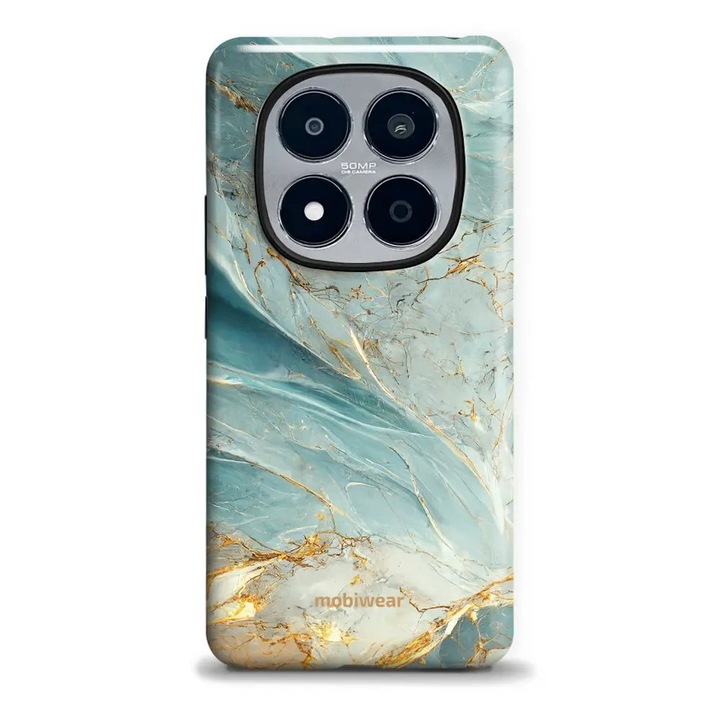Husa telefon Mobiwear Elite Pro, rezistenta, marmorata, verde auriu, Xiaomi Redmi Note 15 Pro 5G