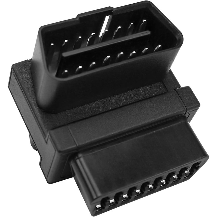 Adaptor OBD2 splitter 1 la 2 porturi, compact, negru, universal 16 pini