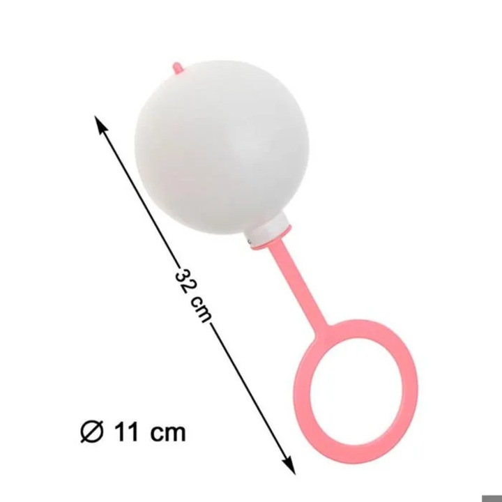 Óriás rózsaszín csörgő 32cm babáknak