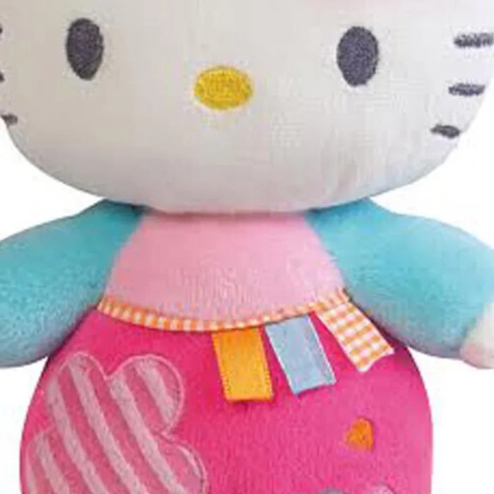 Hello Kitty rózsaszín-fehér csörgőjáték 20cm puha plüss