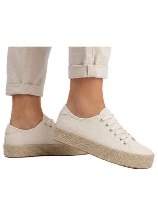 Tenisi dama, Lee Cooper, LCW-25-02-3284L, crem, fabric textil