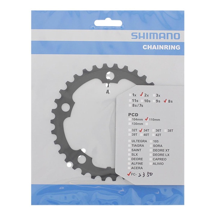 Foaie angrenaj Shimano 34T aluminiu negru 110mm