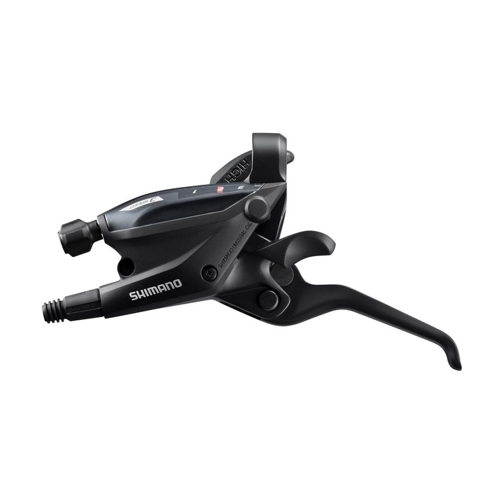Maneta frana disc hidraulica Shimano ST-EF505, 3 viteze, negru, dreapta, aluminiu