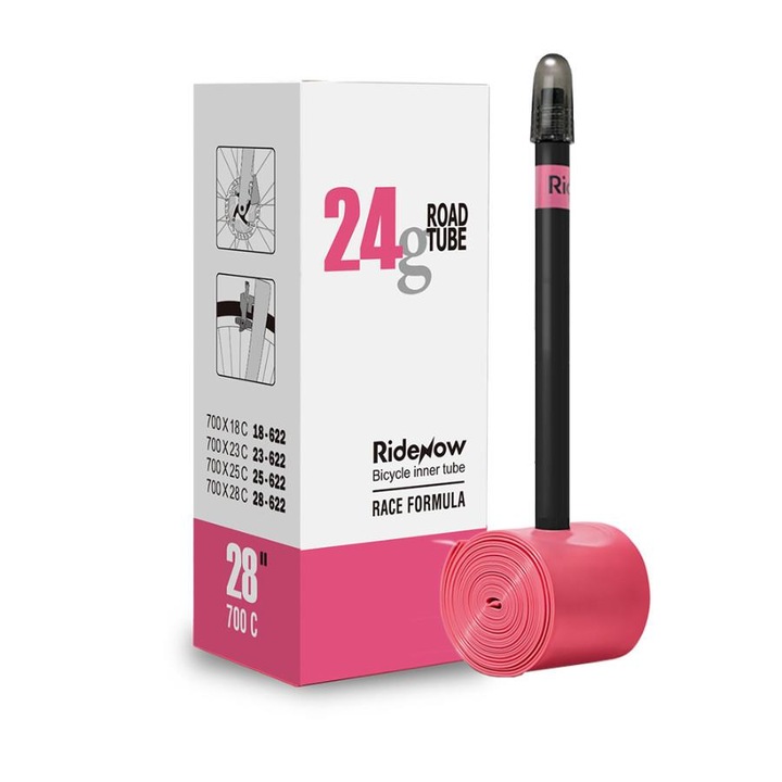 Camera bicicleta Ridenow TPU 700x18x28C Presta negru 24g