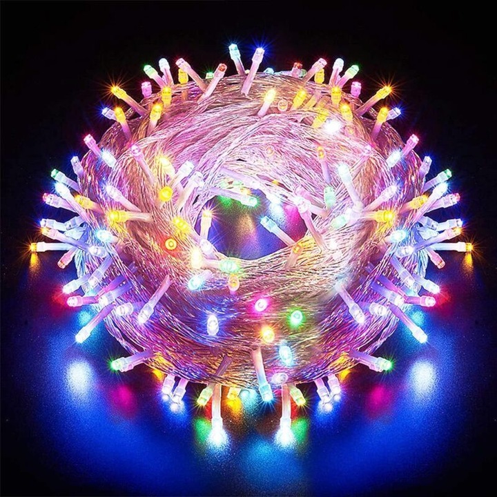 Светеща LED инсталация 10м 100 LED многоцветна за интериор 8 режима