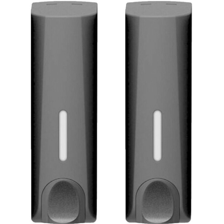 Dozator sapun perete 350ml ABS negru mat set 2 buc