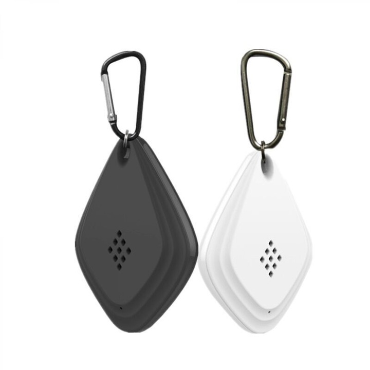 Repelent ultrasonic portabil antiparazit, alb-negru, 5x1.35cm
