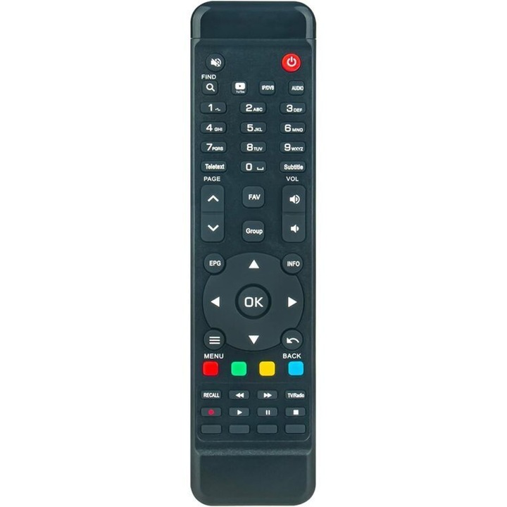 Telecomanda inlocuire pentru receptoare HiS 1000 1100 2000 3000 4100 4300, butoane cauciuc, transmisie lunga