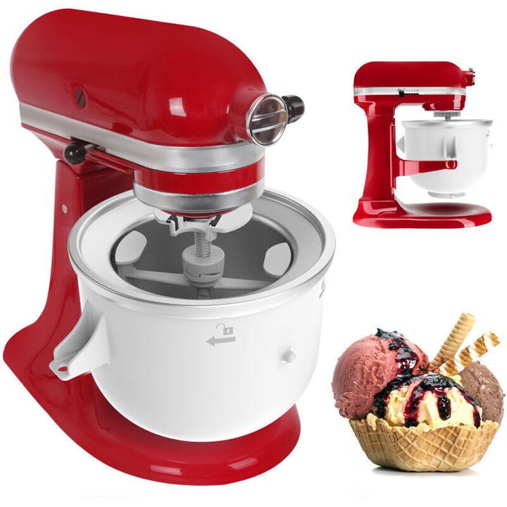 Accesoriu pentru masina de inghetata pentru mixer 4.5QT si peste, alb
