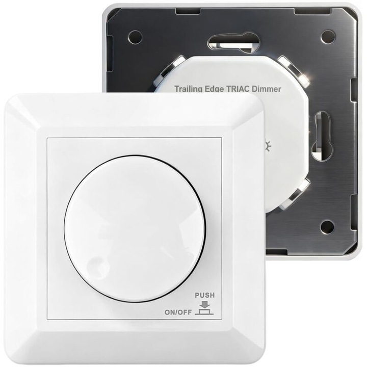 LED forgatható fényerőszabályzó kapcsoló 5-300W beépíthető fehér 230V